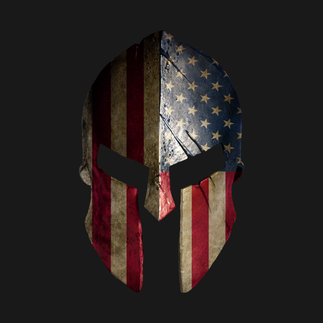 American Spartan Warrior Helmet - Spartan Helmet - T-Shirt | TeePublic