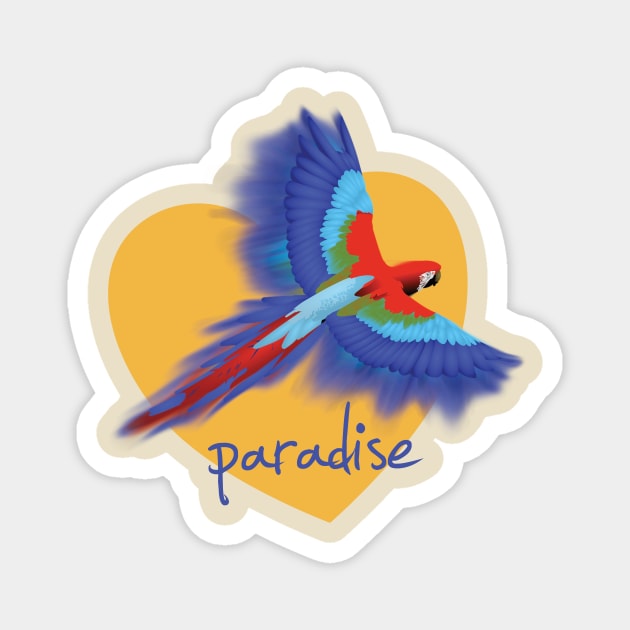 Paradise Parrot Magnet by SpassmitShirts