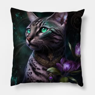 Bengal Cat Portrait Pillow