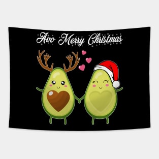 Avocado merry Christmas t-shirt | funny avo Christmas deer avocado Santa avocado t-shirt gift Christmas vegan Tapestry