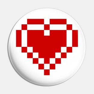 Red Pixel Heart Pin