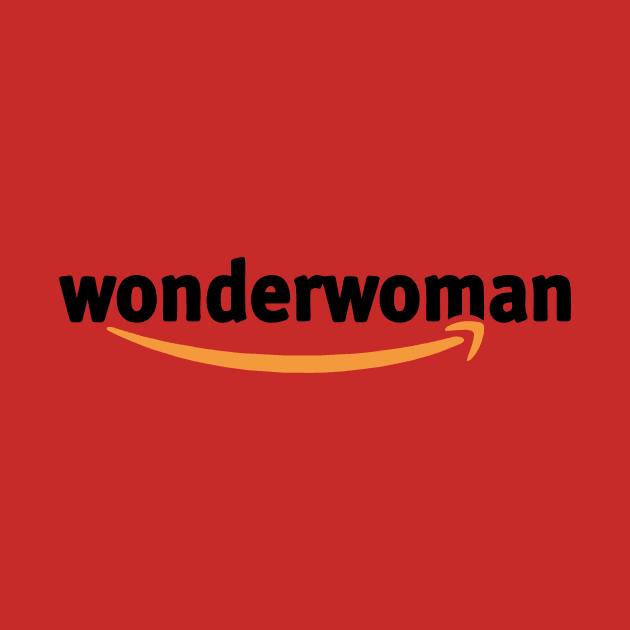 Wonder Woman, Amazon Princess (black type) - Amazon logo parody T-Shirt by TSHIRTS 1138