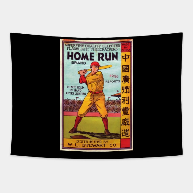 VINTAGE FIRECRACKER HOME RUN Tapestry by kakeanbacot