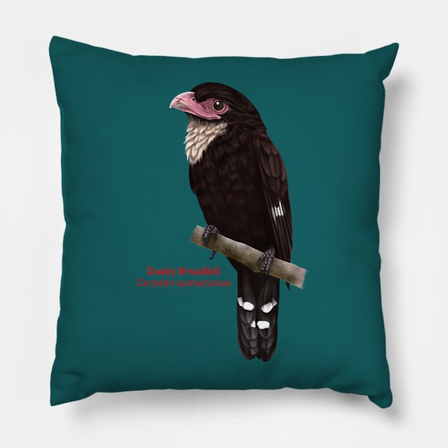 Dusky Broadbill | Corydon sumatranus Pillow by bona 