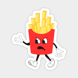 Retro French Fries Angry Face Magnet