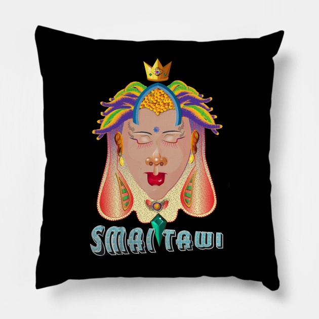 Smai Tawi Yoga Girl Pillow by Persius Vagg