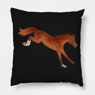 Jumping Chestnut Horse Pillow