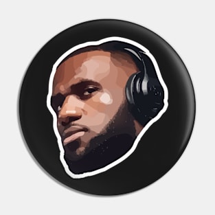 Lebron James Wearing Headset Pin