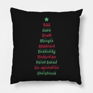 Board Game Category Christmas Tree - Board Games Design - Gaming Art Pillow