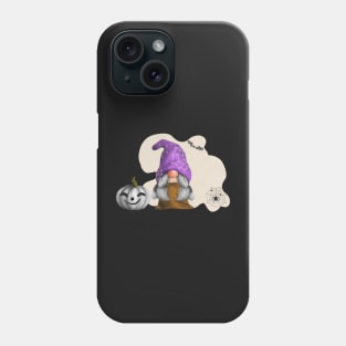 Spooky Halloween Gnome in a Purple Hat Phone Case