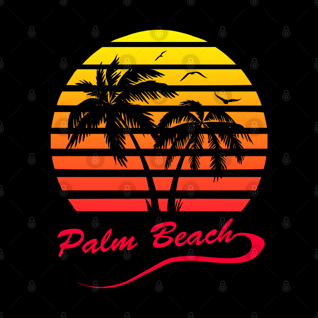 Palm Beach 80s Sunset by Nerd_art