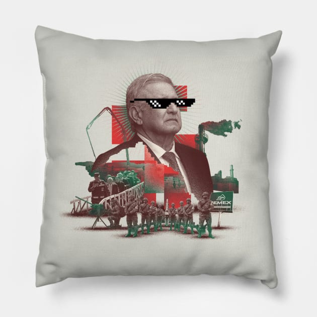 amlo andres manuel lopez obrador mexican president in the other economist cover ecopop cool tri Pillow by jorge_lebeau