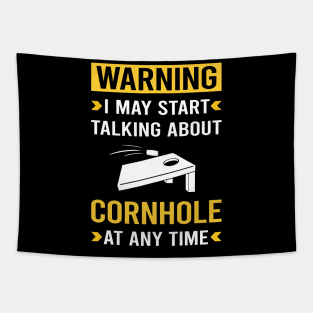 Warning Cornhole Tapestry