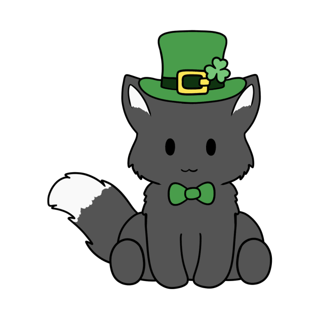 St Patrick Day Black Fox by BiscuitSnack