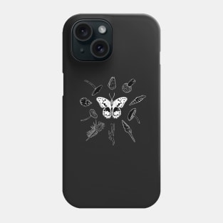 Chequered Swallowtail Butterfly with various shells and fungi - Inverted. Phone Case