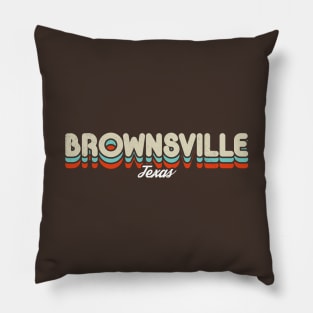 Retro Brownsville Texas Pillow