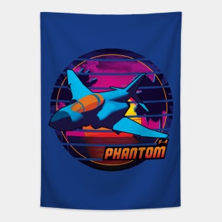 Neon Retro F-4 Phantom Tapestry