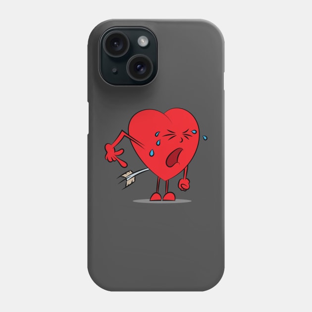 Painful heart by cupid arrow Phone Case by beangrphx