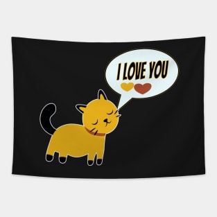 FUN CUTE CAT THAT LOVES YOU DESIGN Tapestry