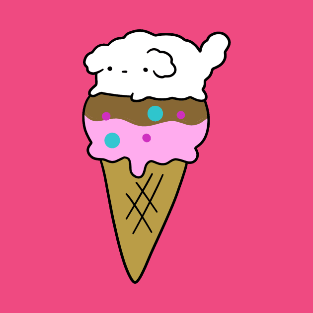 White Fluffy Dog Icecream by saradaboru