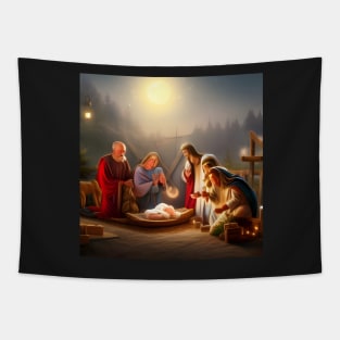 Christmas nativity scene as imagined by an AI art generator Tapestry