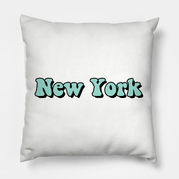 Minty New York Pillow by AdventureFinder