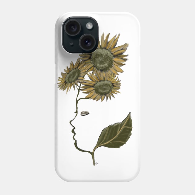 lady sunflower Phone Case by msmart