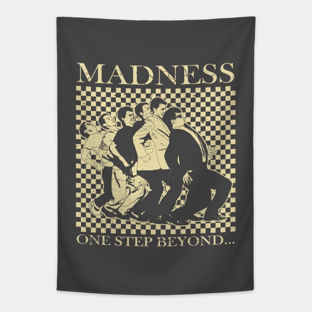 Madness - Retro Checkerboard Cream Tapestry by Skate Merch