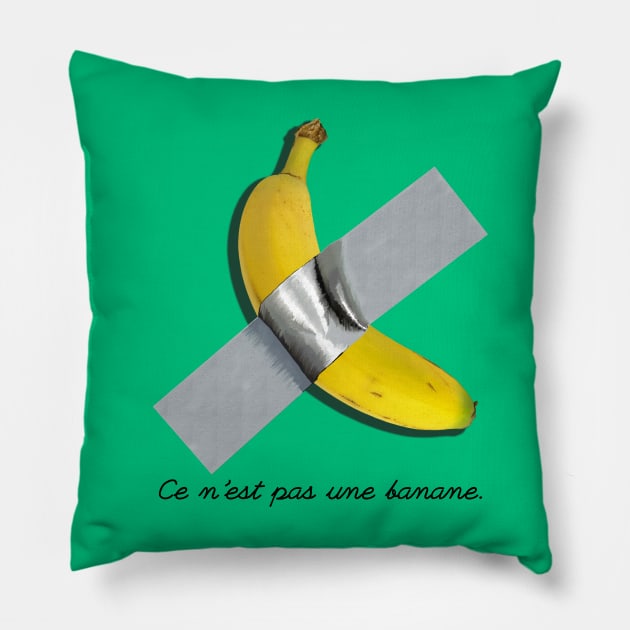 Ce N'est Pas Une Banane. Pillow by SteelWoolBunny