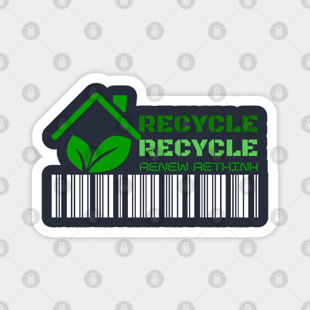 Renewable Energy Recycle Reuse Rethink Magnet by yayashop