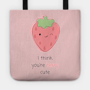 "I think you're berry cute" | Kawaii Fruit Pun Tote