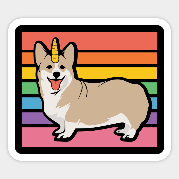 Rainbow Corgi Unicorn Corgi Lover Autocollant Teepublic Fr