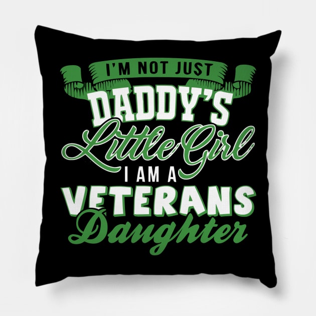 Daddy's little girl veteran's daughter Pillow by LaurieAndrew