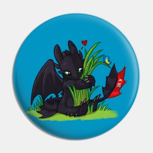 Dragons Love Grass Pin