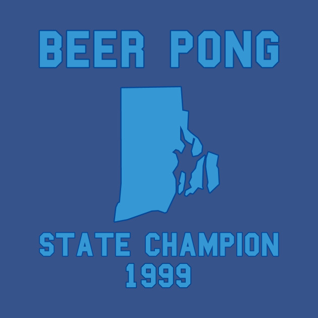 Disover Vintage Rhode Island Beer Pong State Champion T-Shirt - Rhode Island - T-Shirt