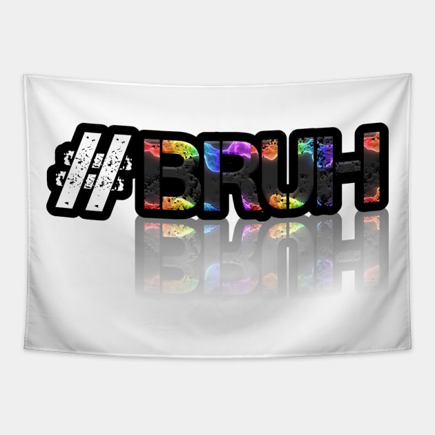 Hashtag Bruh - Trendy Slang Abstract Typography Tapestry by MaystarUniverse