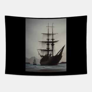 ancient ship Tapestry