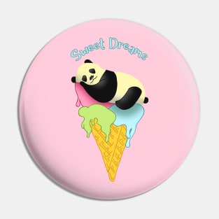 Ice Cream Panda Doodle | Cute Sweet Dreams Pin