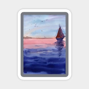 Sailboat in the sea Magnet