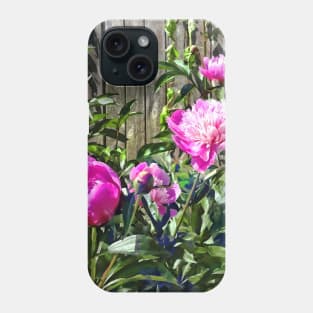 Pink Peonies By Stockade Fence Phone Case