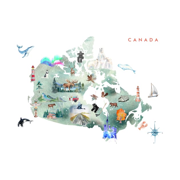 Illustrated Map of Canada by crazycanonmom