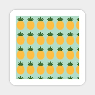 Pineapples in mint background Magnet