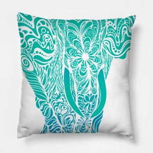 Not a circus turquoise elephant by #Bizzartino Pillow