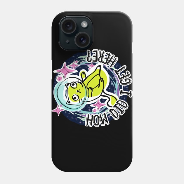 Space Cat Lost in the Cosmos Phone Case by ShadowCatCreationsCo