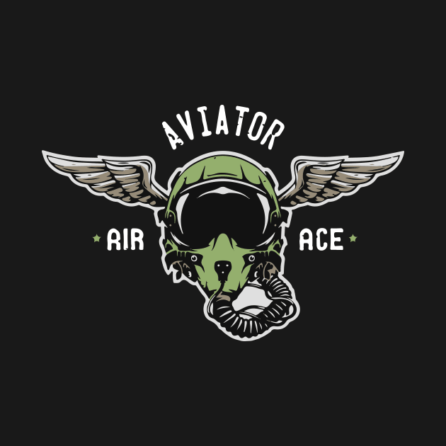 Aviator Air Ace Airplane Pilot Winged Helmet by BG Creative