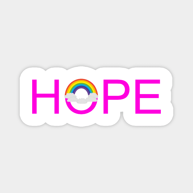 HOPE with rainbow Magnet by Artstastic