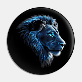 Lion Artwork, Blue Eyes, Animal Motif, Art Lion Pin