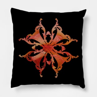 Red orange elegant abstract Pillow