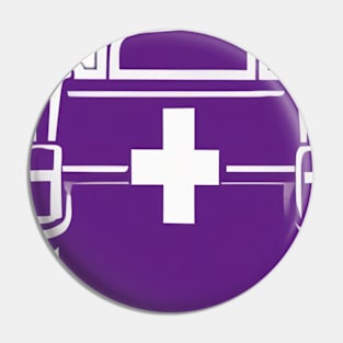 Purple Medical Kit Icon Tee Design No. 795 Pin