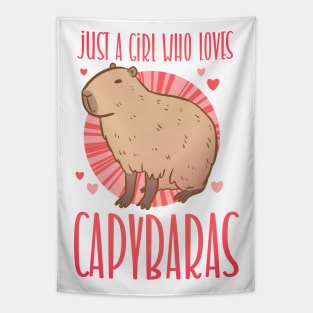 Just a girl who loves capybaras a cute design for capybara lovers Tapestry